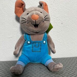 Gray and Blue Plush Mouse Toy